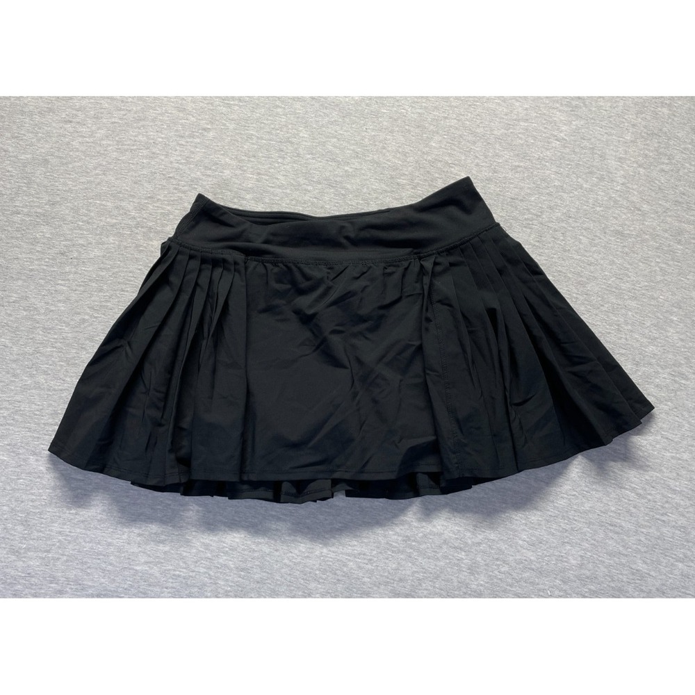 Reebok Athletic Golf Tennis Skort Women Medium Black Pleated Stretch Performance